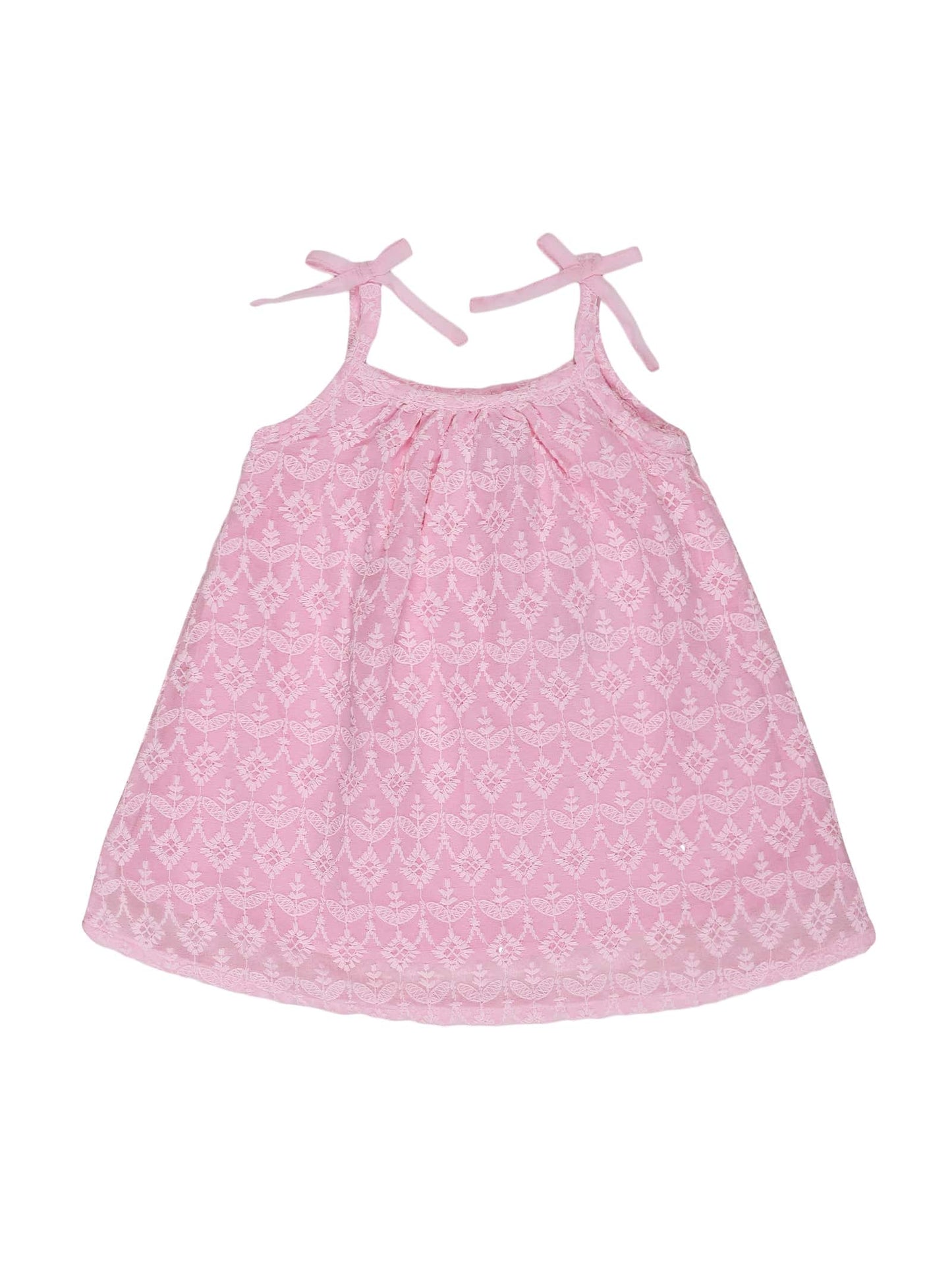 Young Birds All Over Embroidery Baby Dress