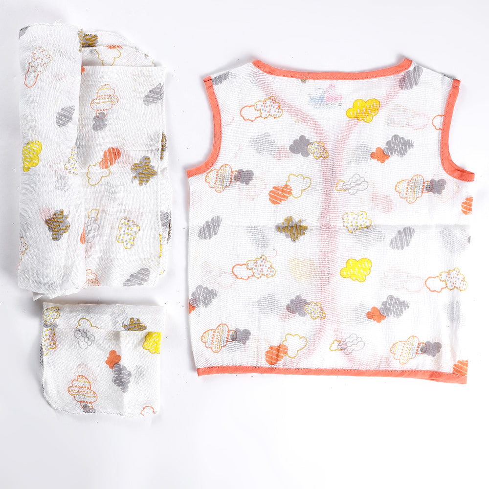 Young Birds Muslin Wrap Born Baby Set (9 Pcs Set)