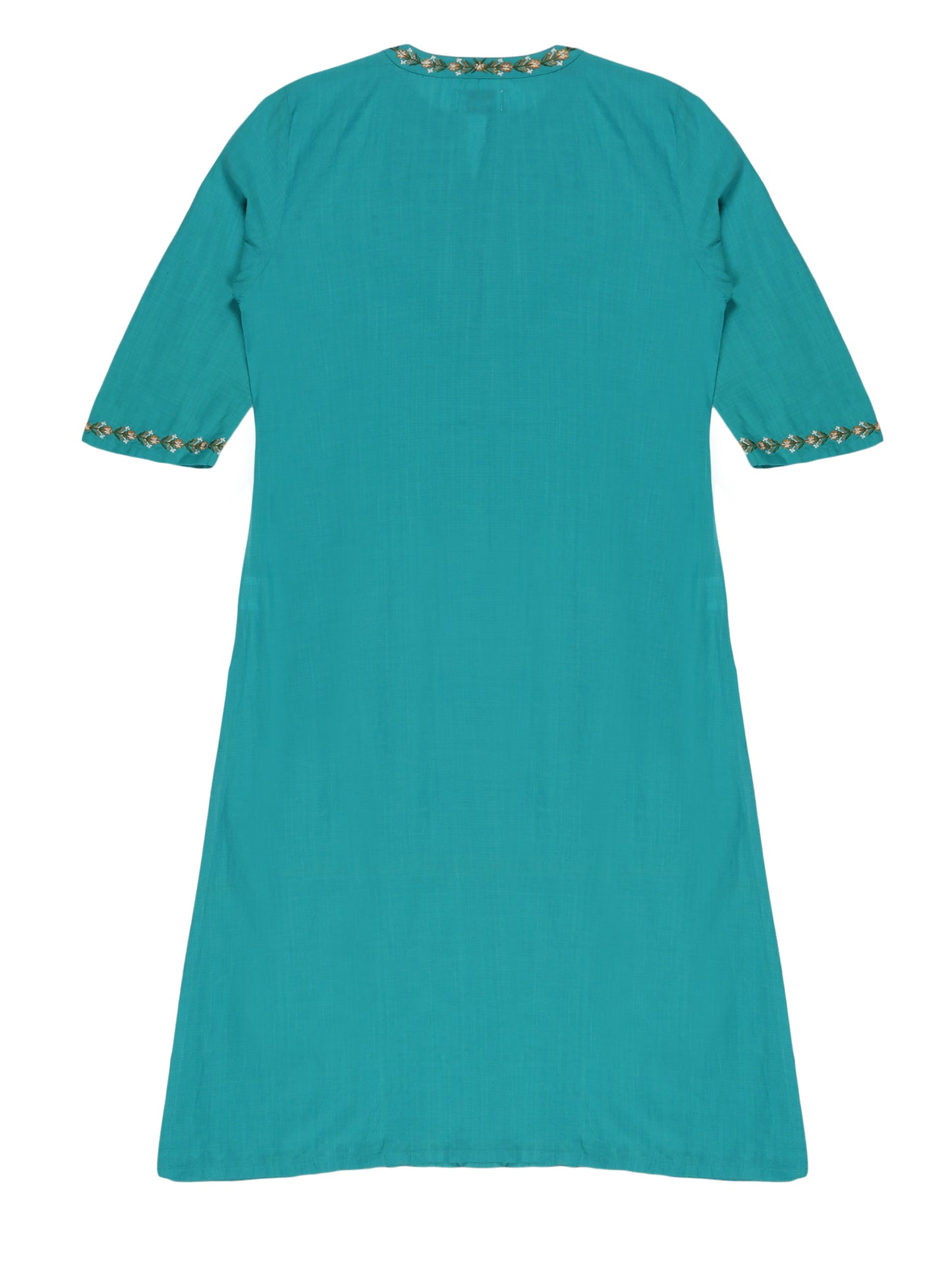 Youngly Round Collar Embroidery Kurti