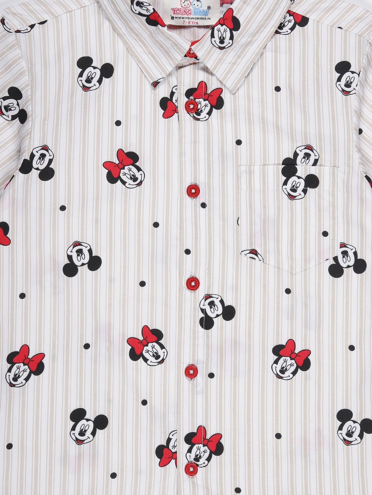 Young Birds Boys Short Sleeve Shirt - Mickey Mouse Print