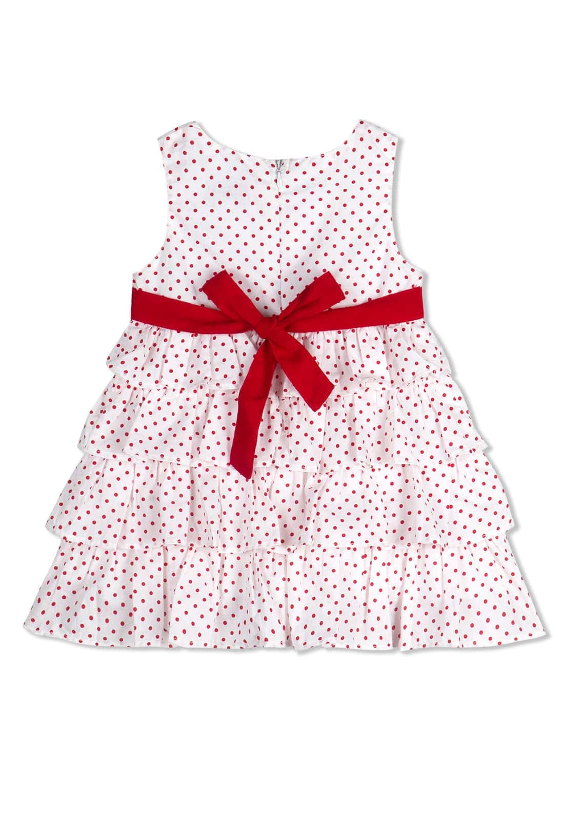 Young Birds Dot Print Ruffle Dress