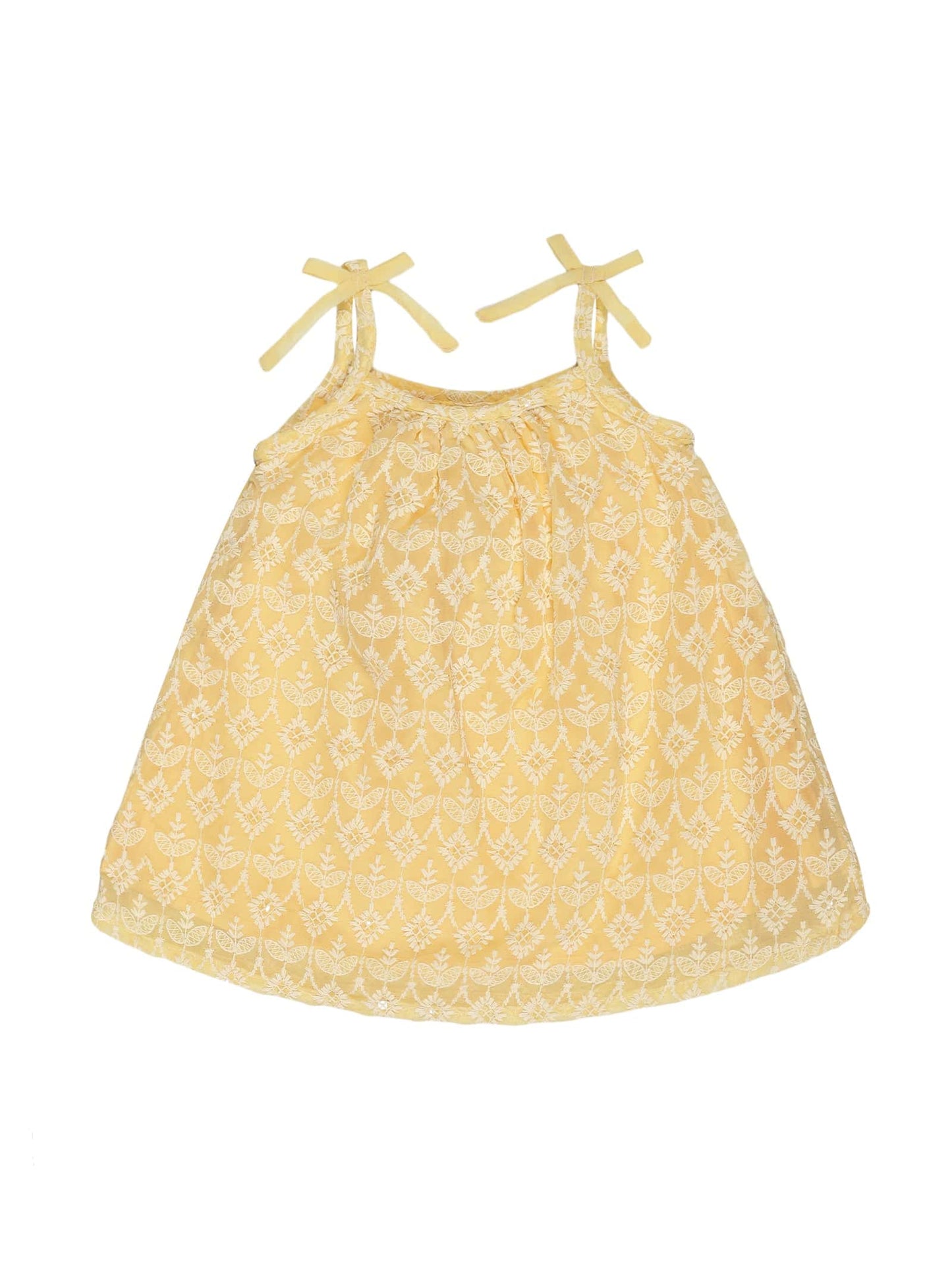 Young Birds All Over Embroidery Baby Dress