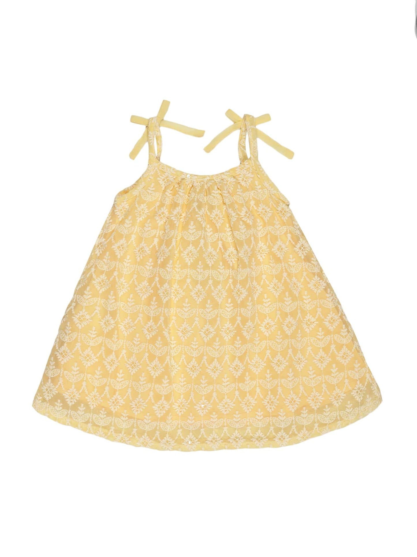 Young Birds All Over Embroidery Baby Dress