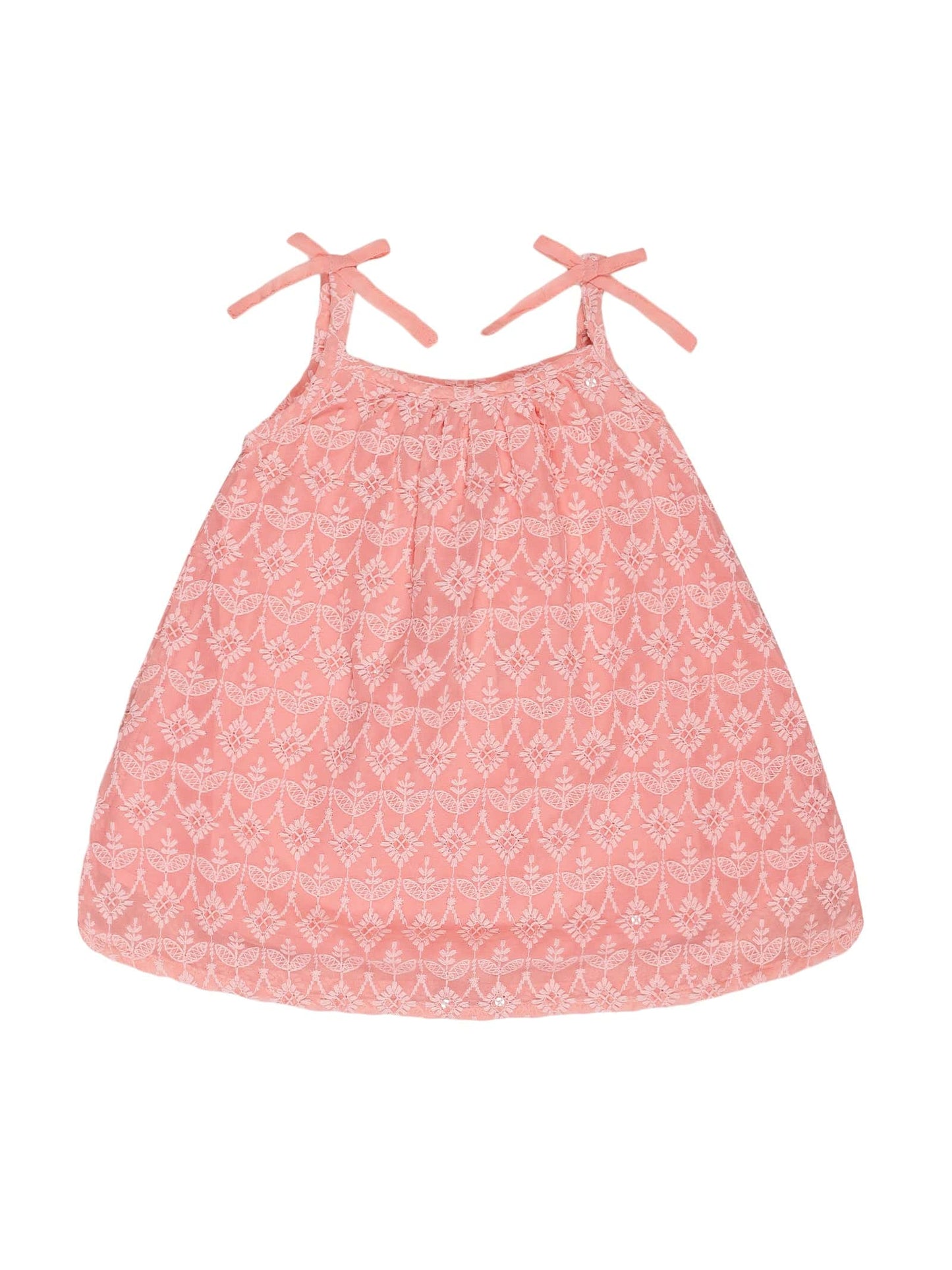 Young Birds All Over Embroidery Baby Dress