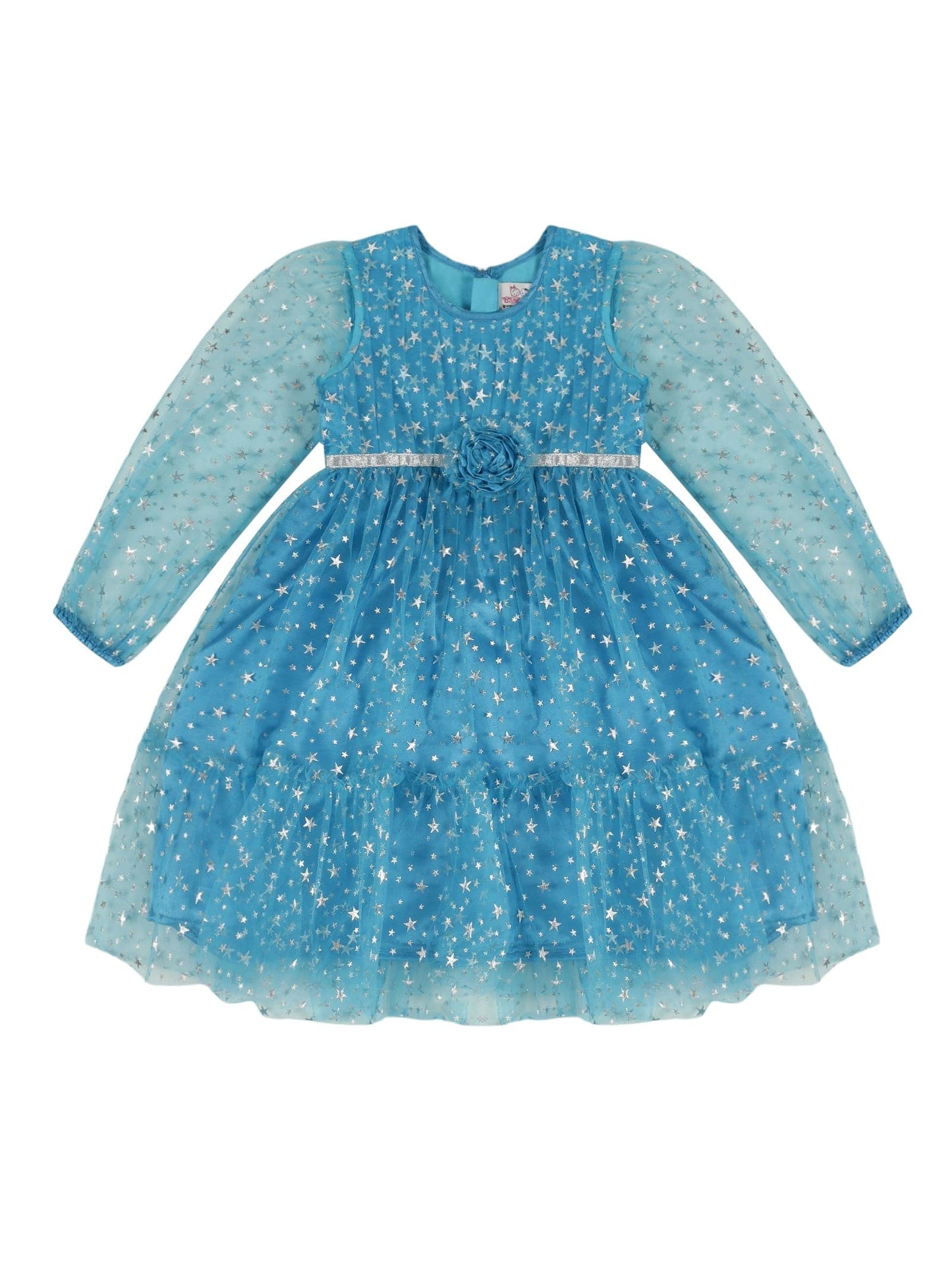 Young Birds Star Print Mesh Dress