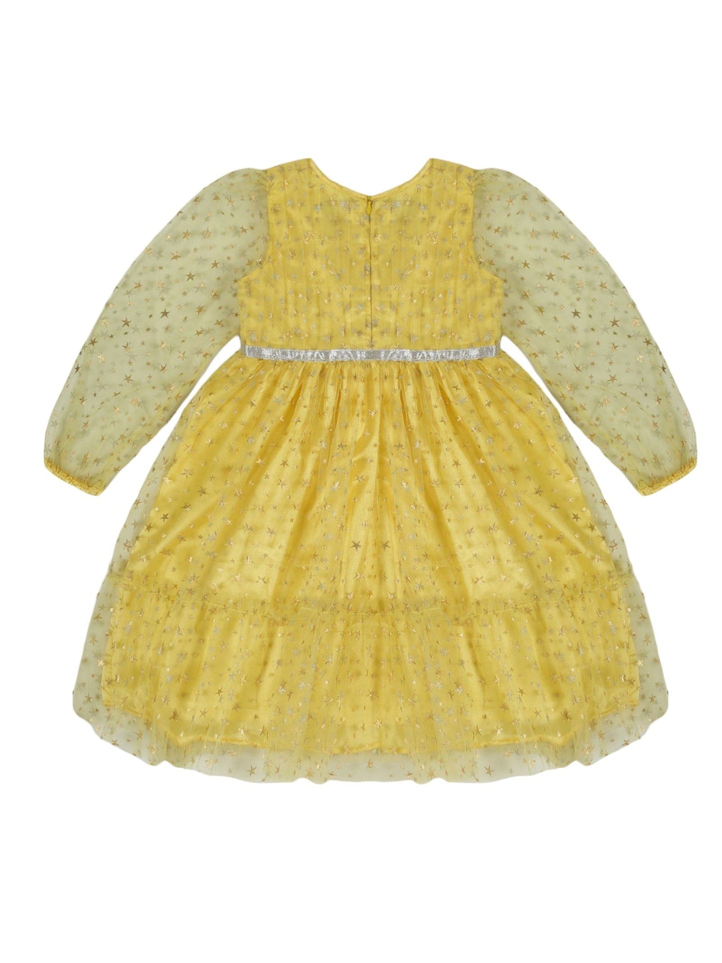 Young Birds Star Print Mesh Dress