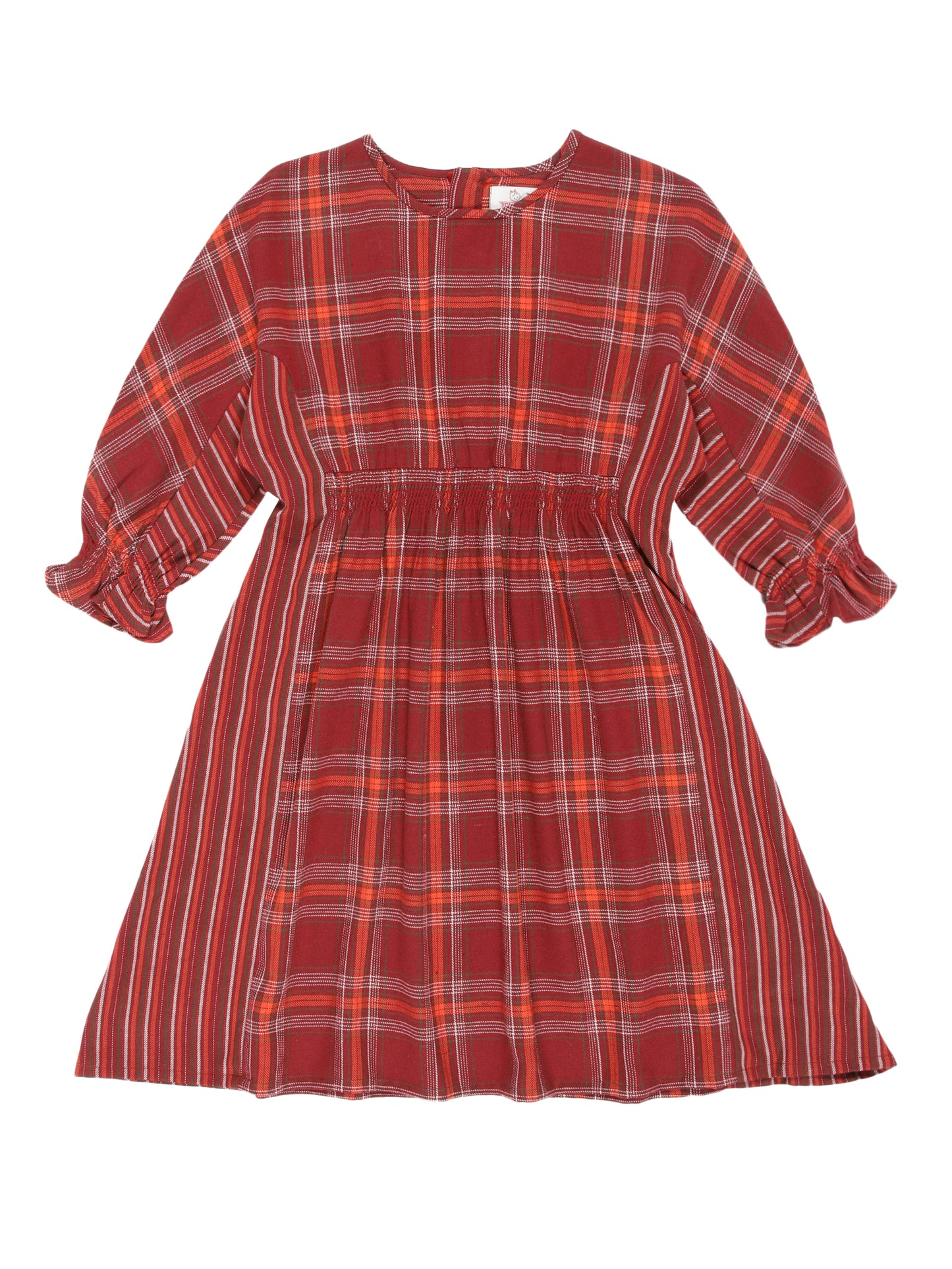Young Birds Checked V Stripe Dress