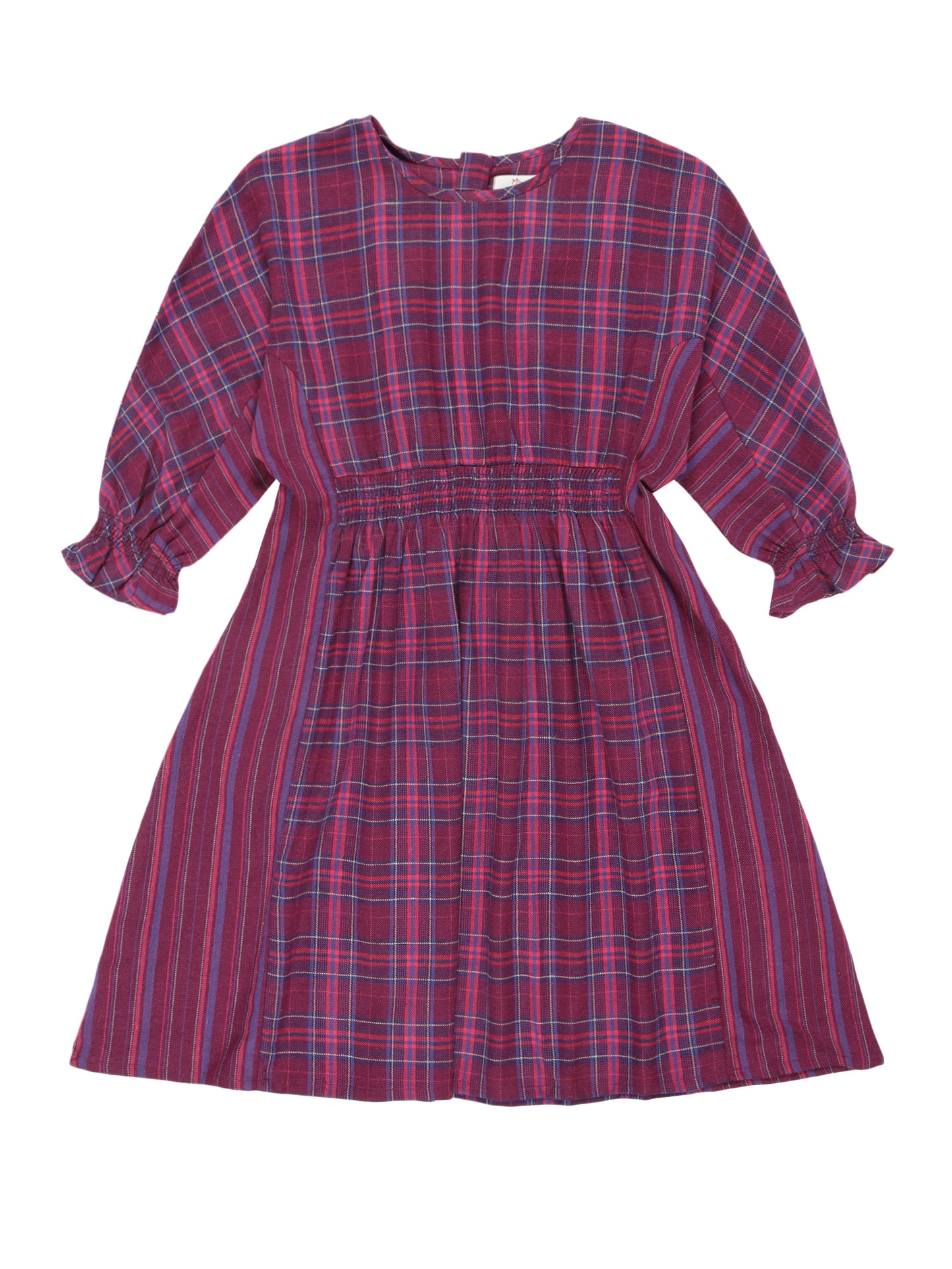 Young Birds Checked V Stripe Dress