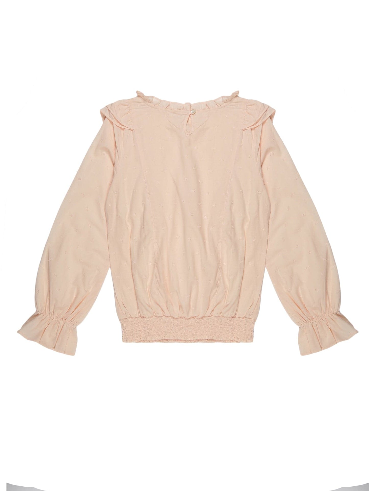 Youngly Smocked Puff Peplum Blouse