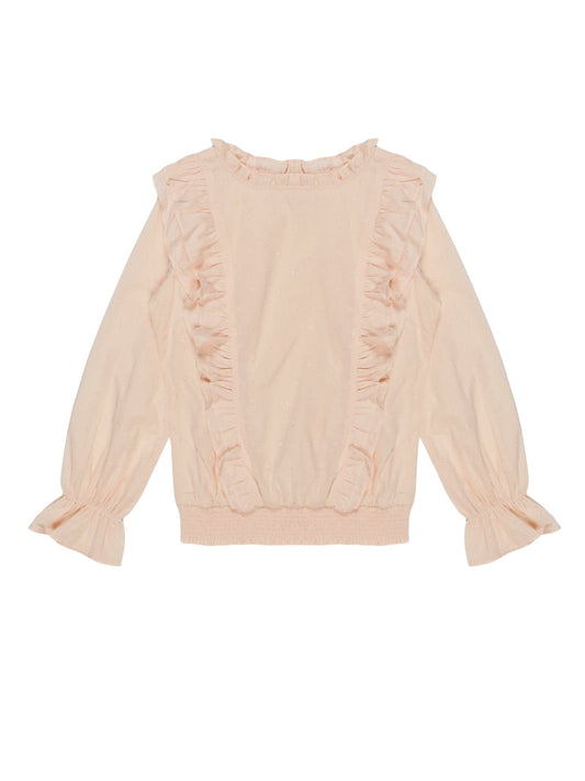 Youngly Smocked Puff Peplum Blouse