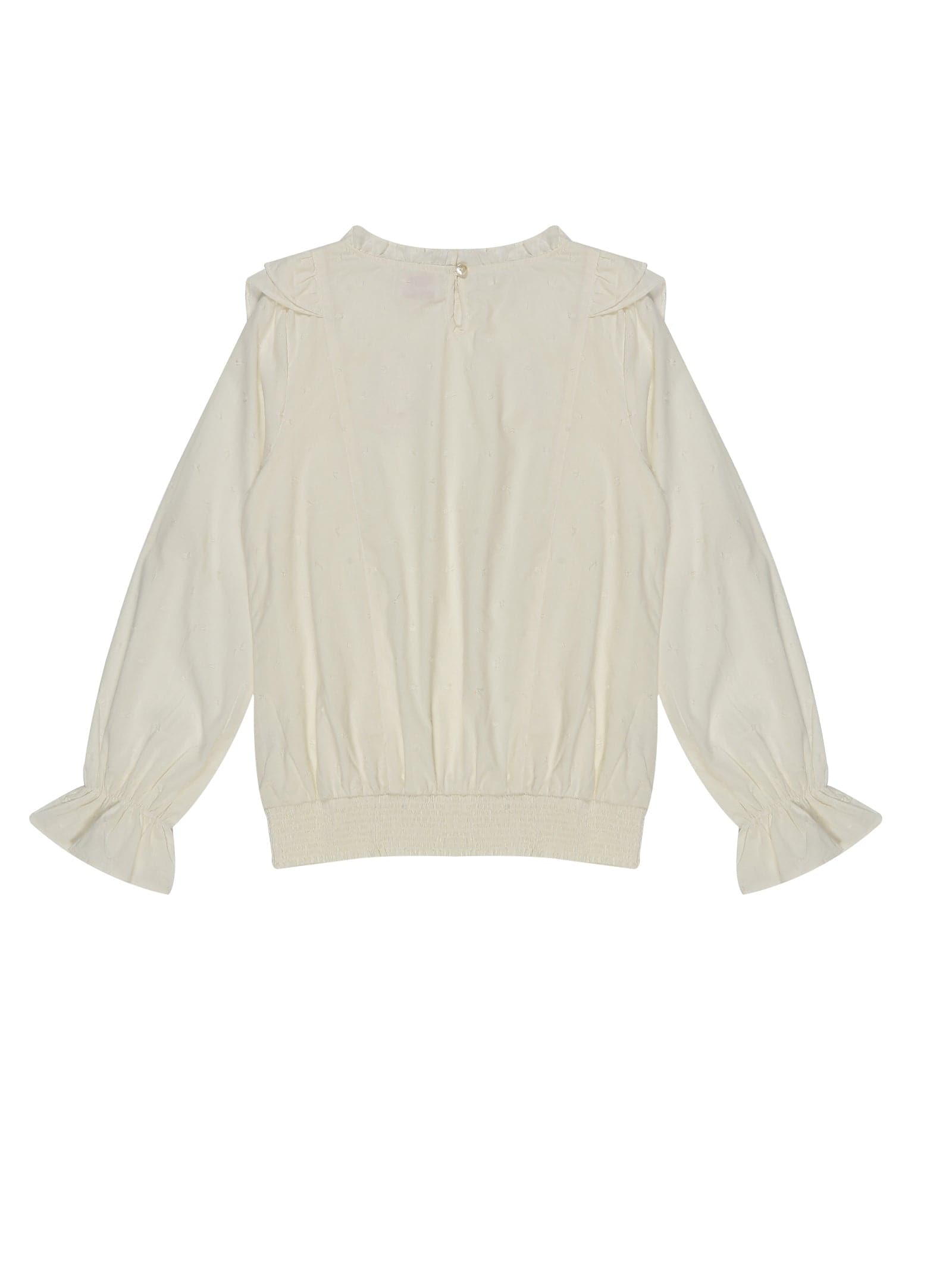 Youngly Smocked Puff Peplum Blouse