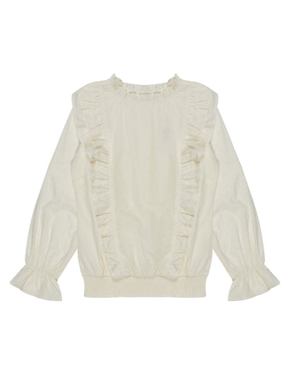 Youngly Smocked Puff Peplum Blouse