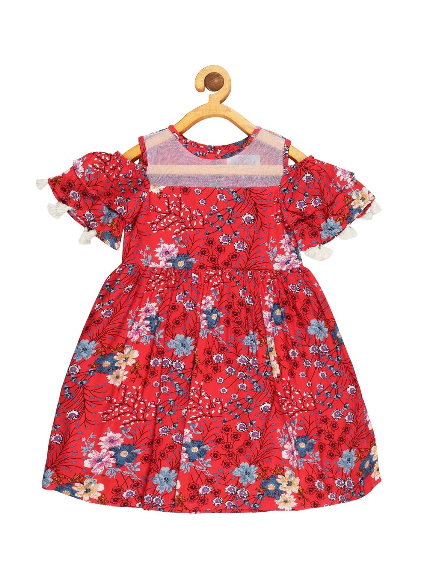 Young Birds Cold Sleeve with Tassel Dress