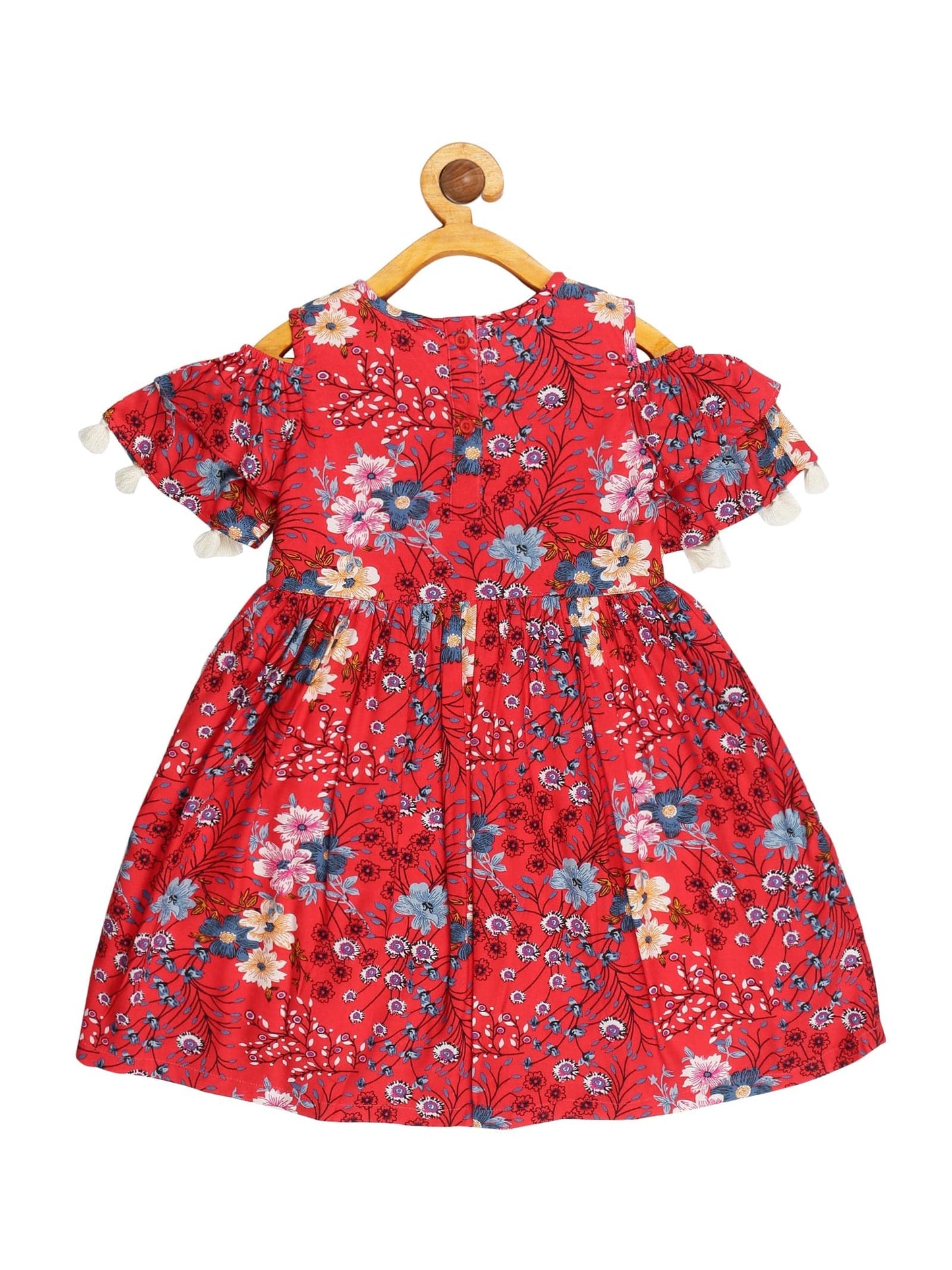 Young Birds Cold Sleeve with Tassel Dress