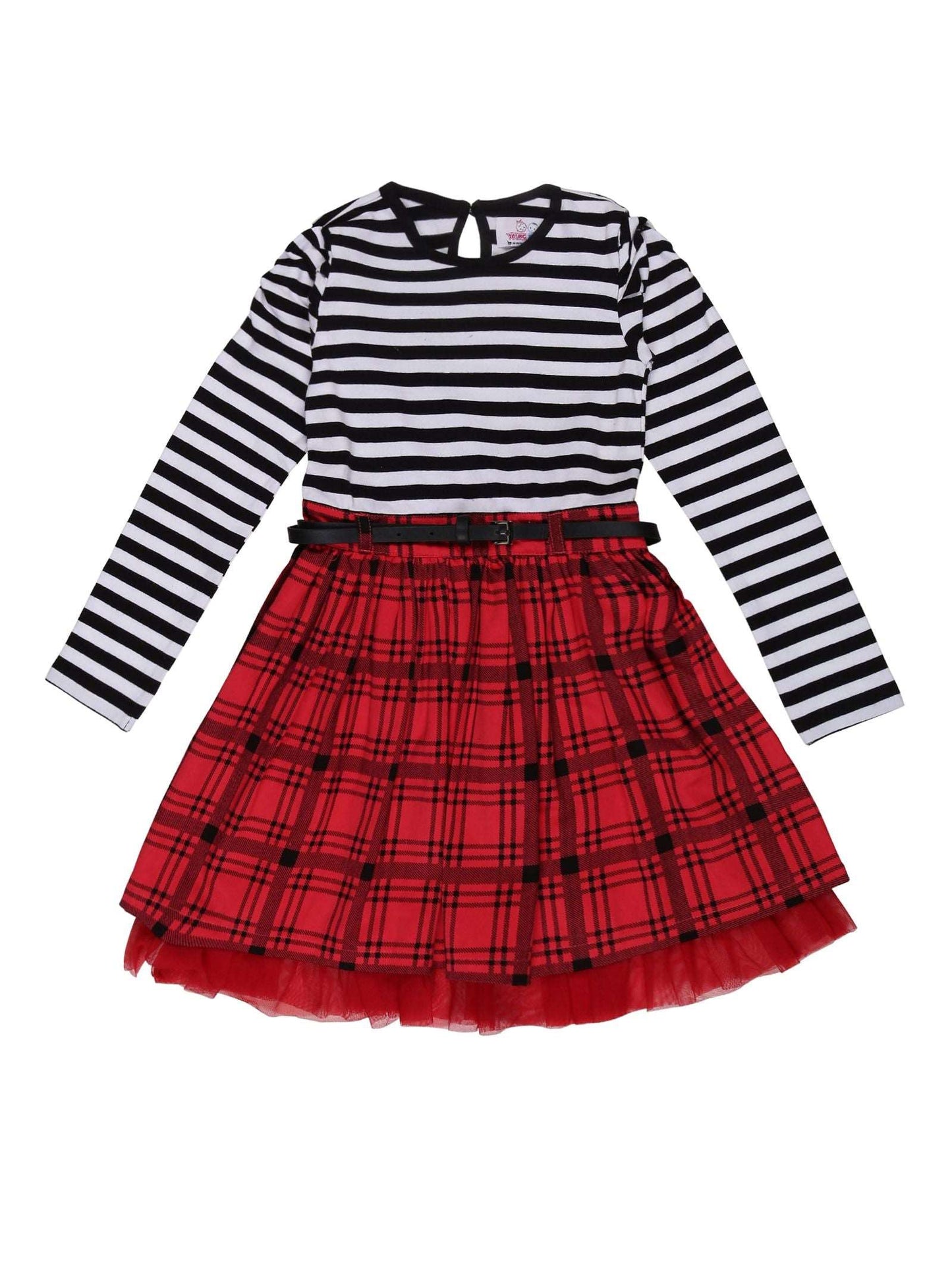 Young Birds Feeder Stripe Knit & Woven Dress