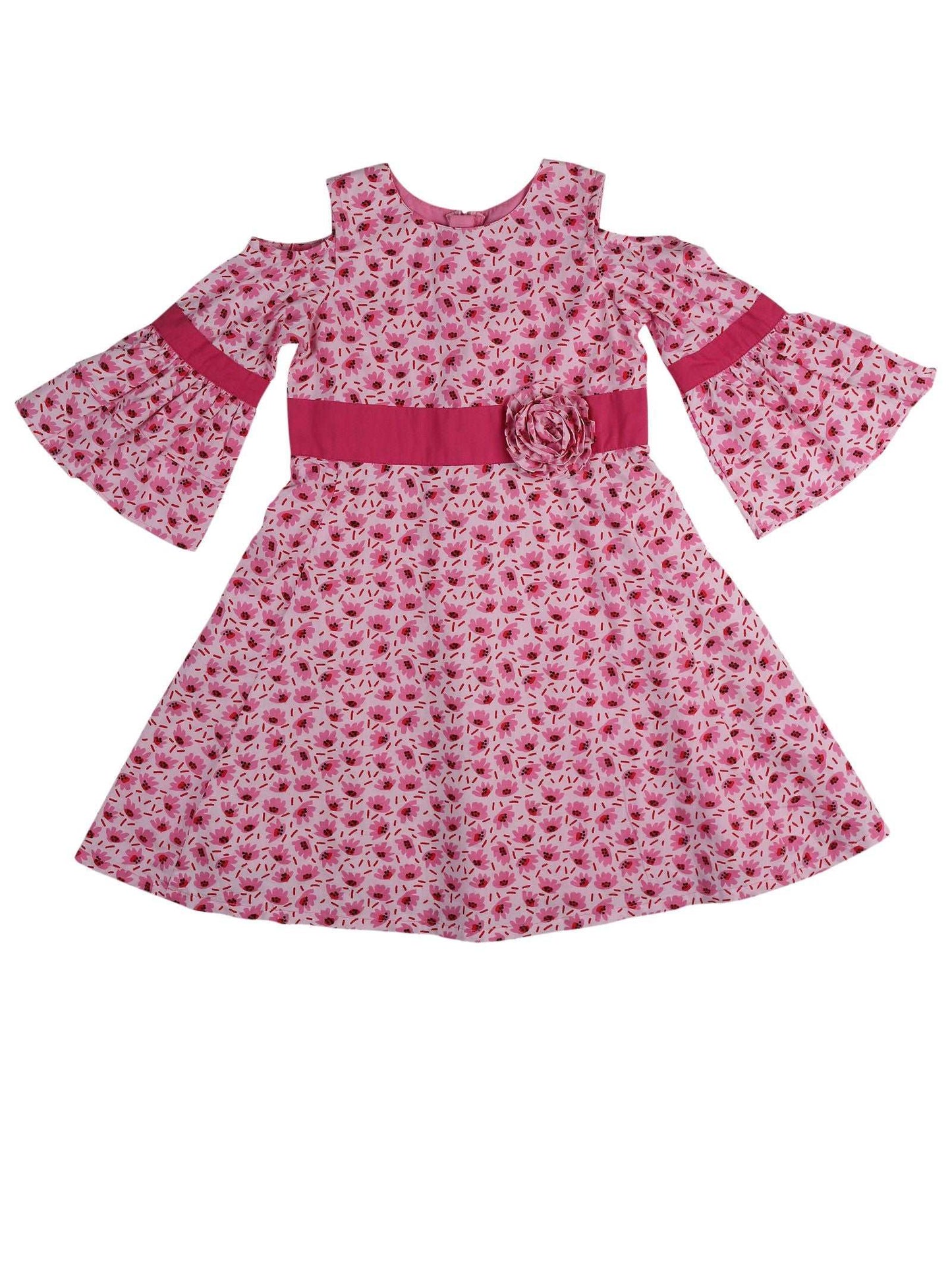 Young Birds Off shoulder Fancy Sleeve Dress