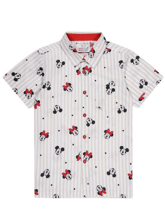 Young Birds Boys Short Sleeve Shirt - Mickey Mouse Print