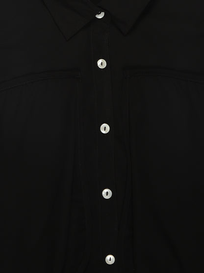 Young Birds Girls Asymmetrical Top - Black