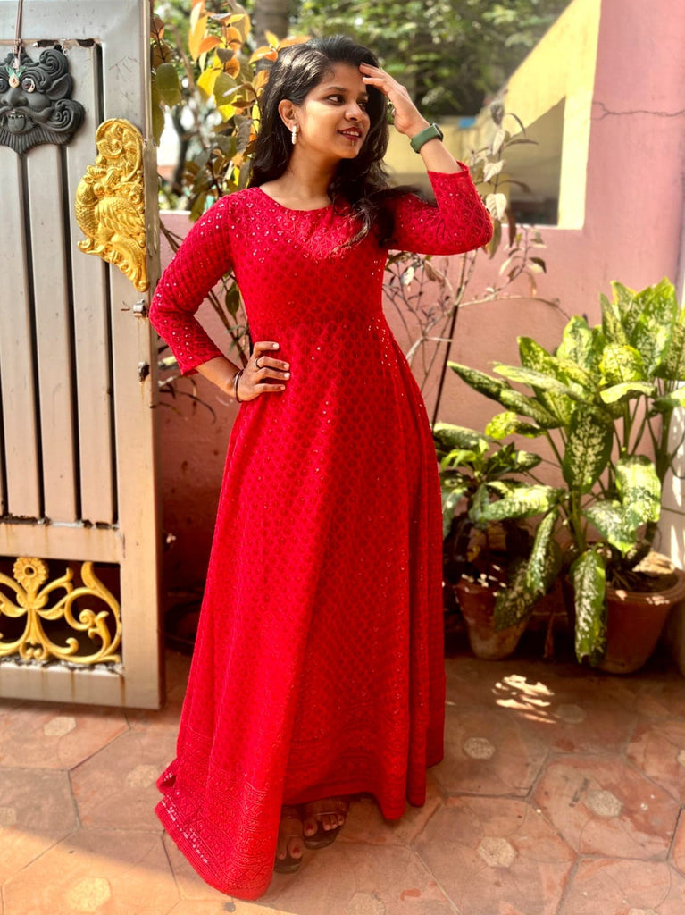 Youngly All Over Embroidery Anarkali