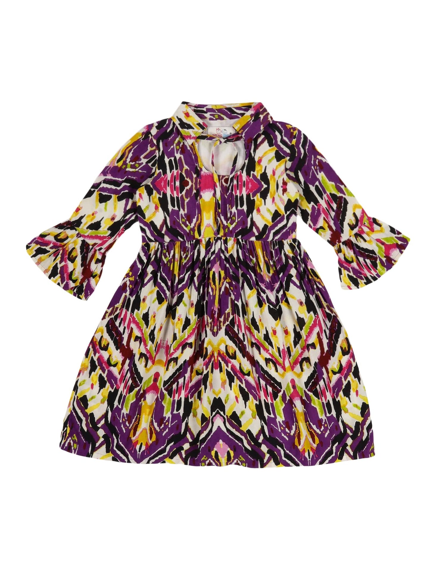 Young Birds Front Keyhole Collar Dress