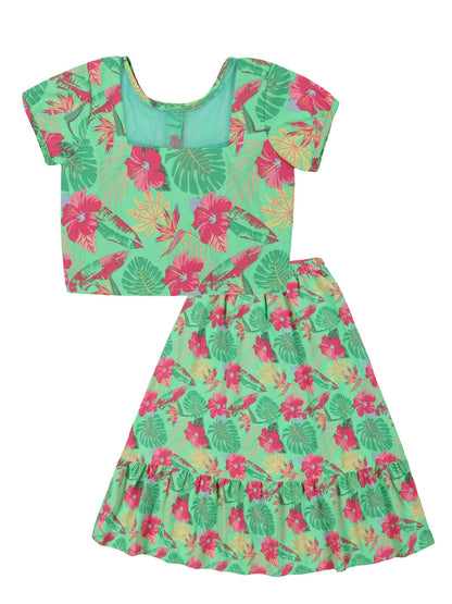 Young Birds Tropical Print Dress