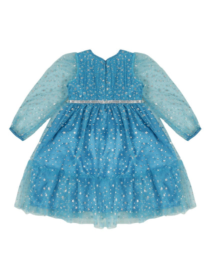 Young Birds Star Print Mesh Dress
