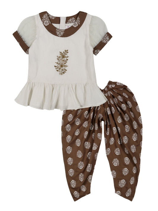 Young Birds Peplum Top With Dhoti Pant