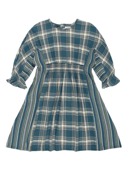 Young Birds Checked V Stripe Dress