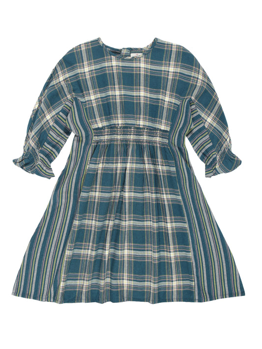 Young Birds Checked V Stripe Dress