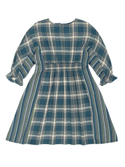 Young Birds Checked V Stripe Dress