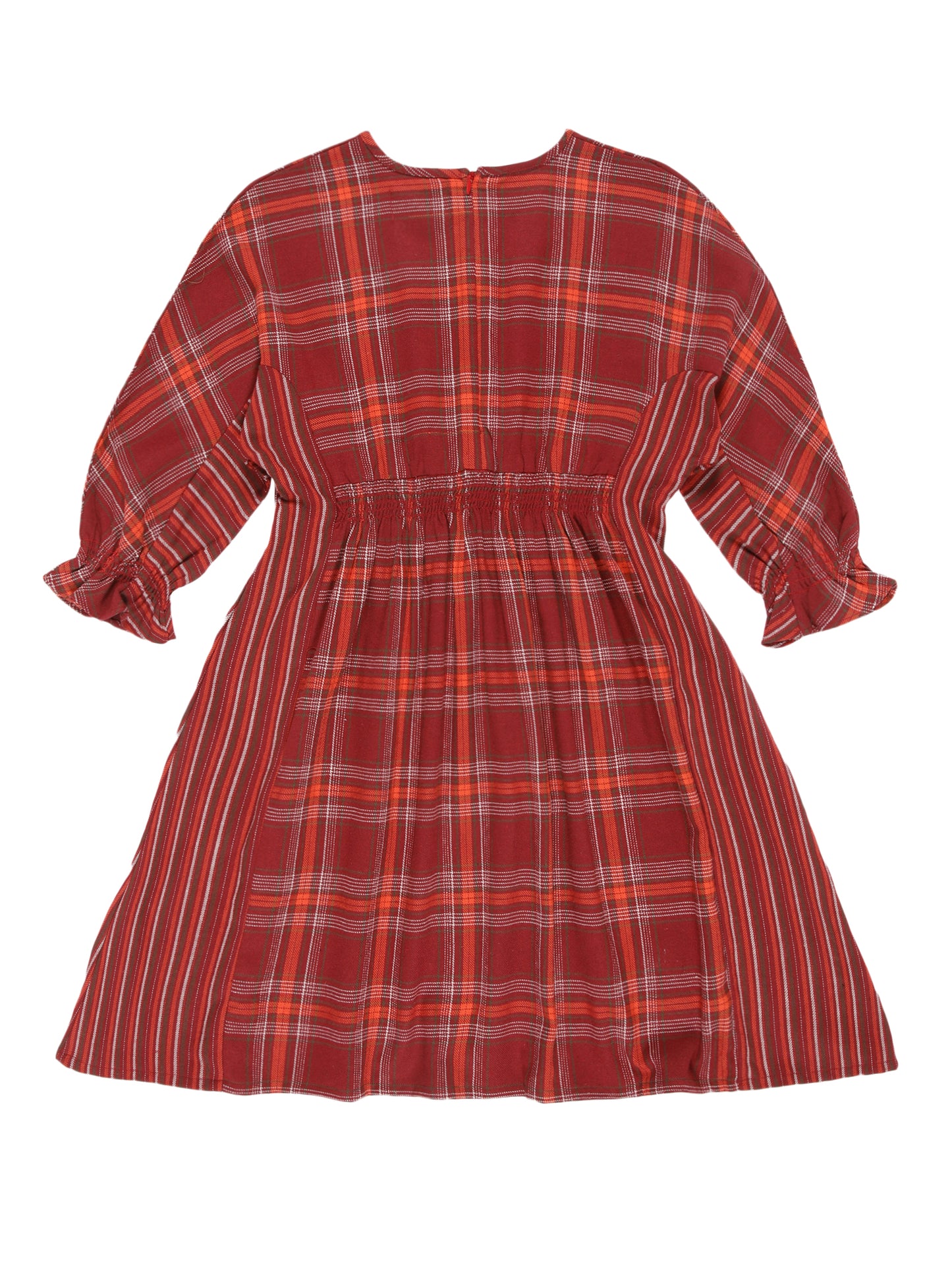 Young Birds Checked V Stripe Dress