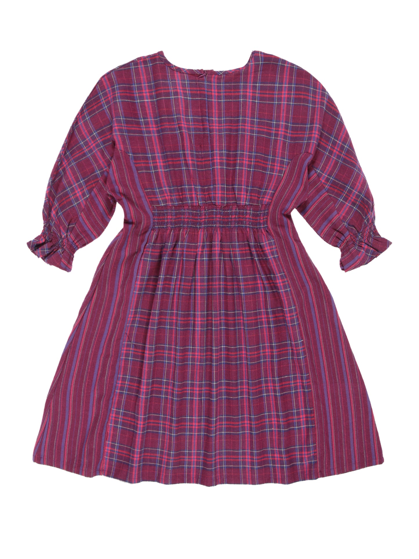 Young Birds Checked V Stripe Dress