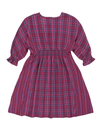 Young Birds Checked V Stripe Dress
