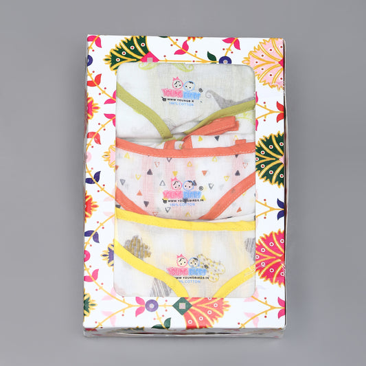 Young Birds Muslin Wrap Born Baby Set (9 Pcs Set)