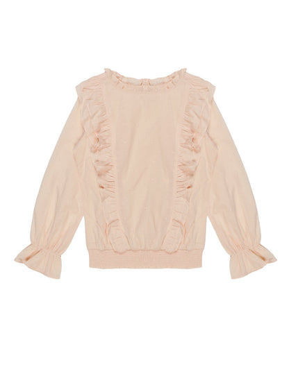 Youngly Smocked Puff Peplum Blouse