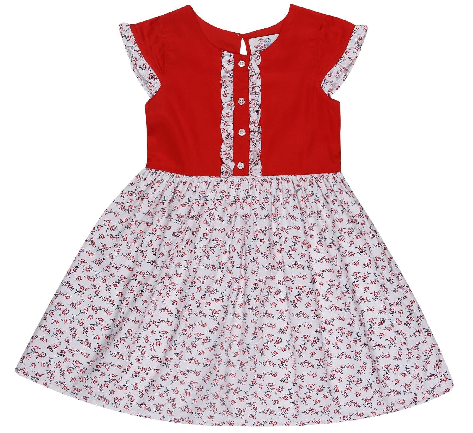 Young Birds Printed Ruffle Dress