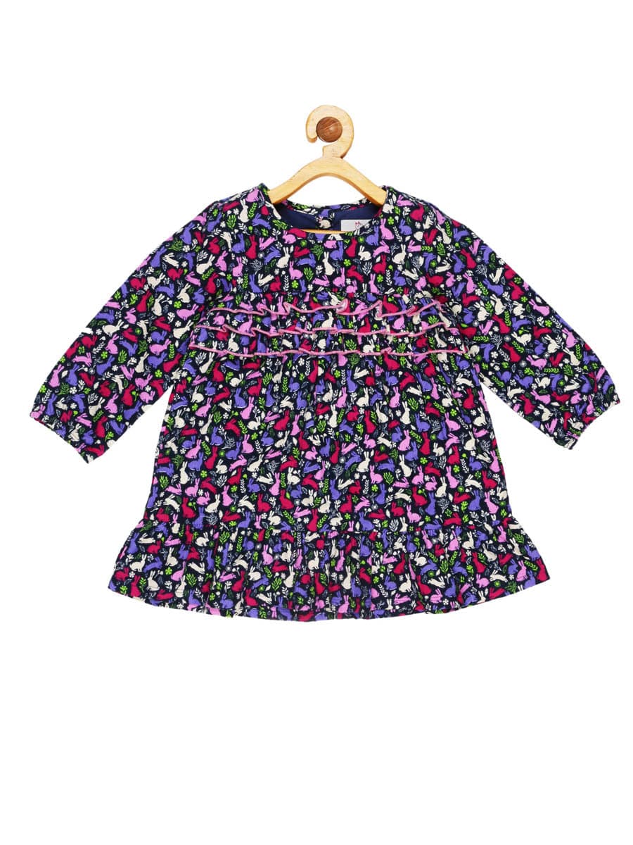Young Birds Sillhouettes Baby Cord Dress