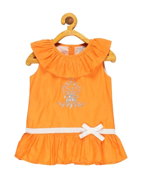 Young Birds Ruffle Neck Embroidery Top