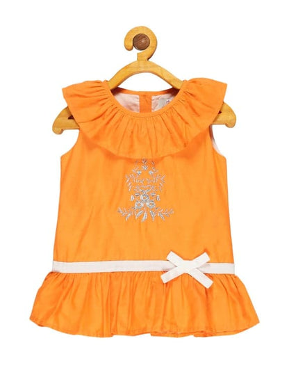 Young Birds Ruffle Neck Embroidery Top