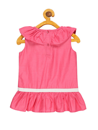 Young Birds Ruffle Neck Embroidery Top