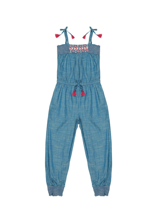 Young Birds Girls Chambray Jumpsuit