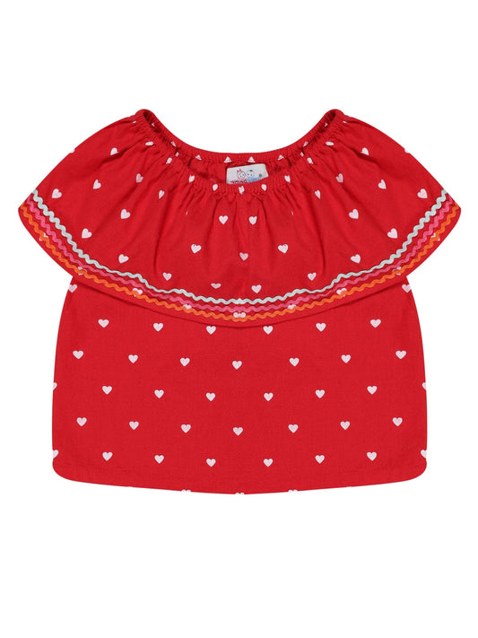 Young Birds Shoulder Flounce Top