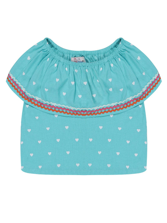 Young Birds Shoulder Flounce Top