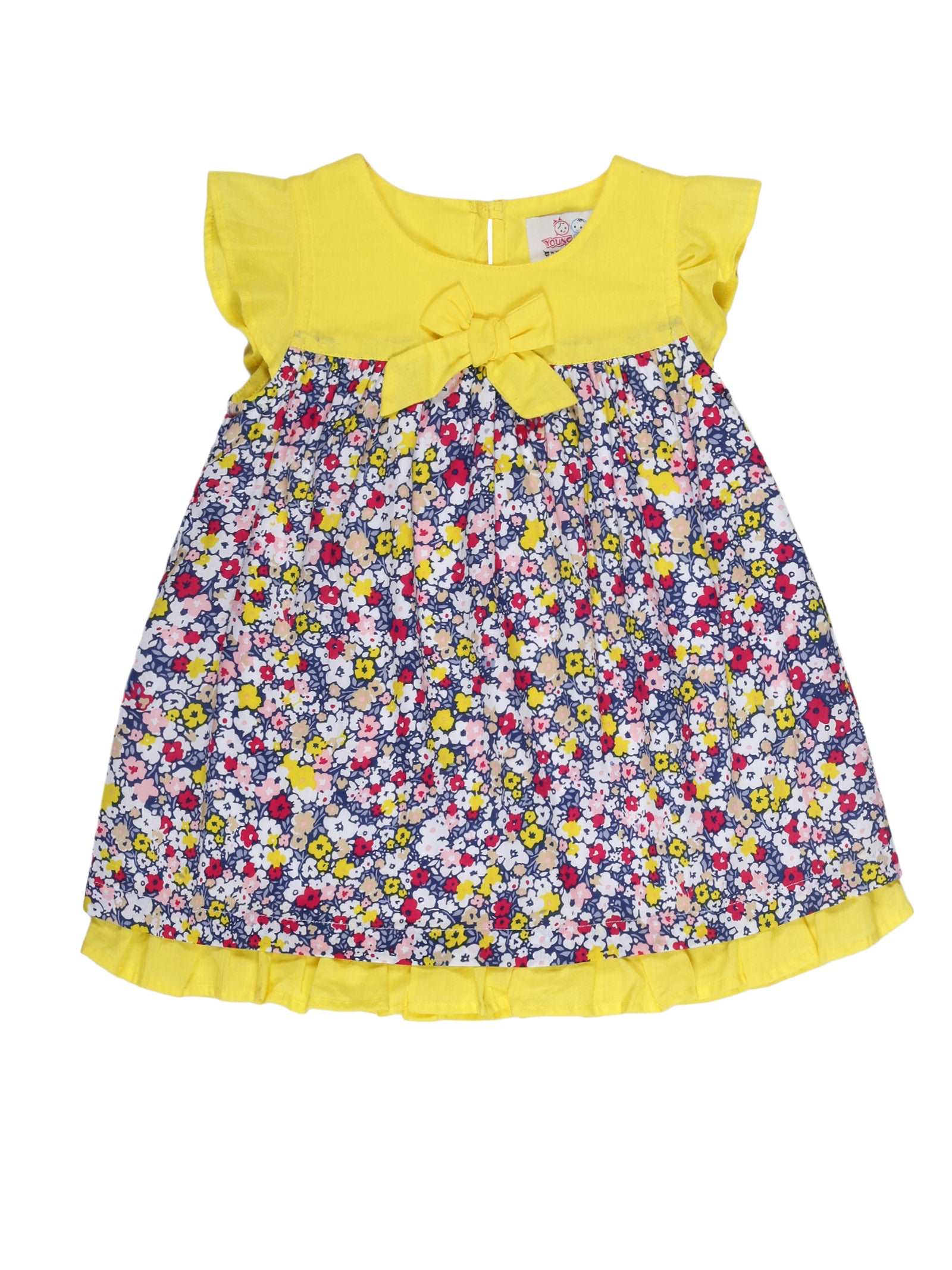 Young Birds Blossom Flowers Print Dress