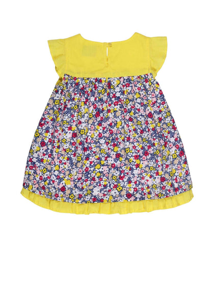 Young Birds Blossom Flowers Print Dress