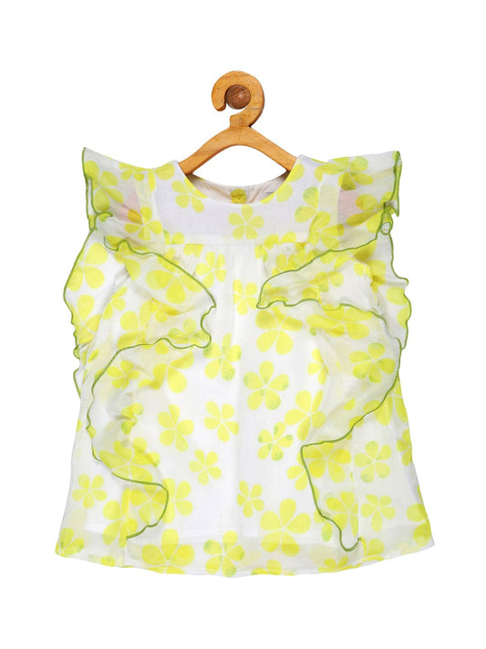 Young Birds Chiffon Fancy Sleeve Top