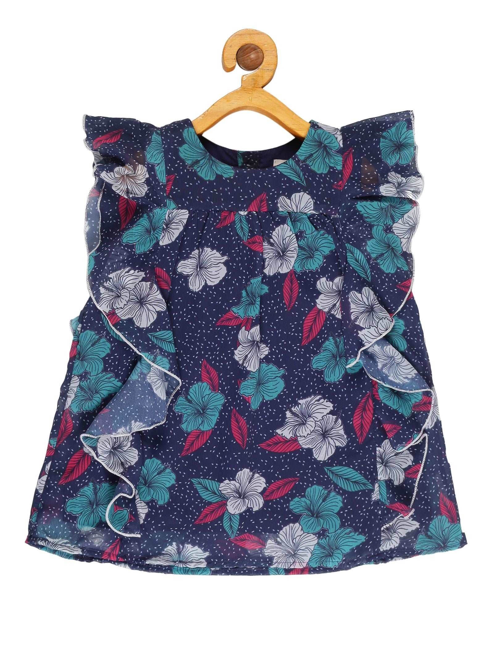 Young Birds Chiffon Fancy Sleeve Top
