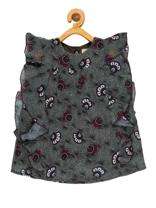 Young Birds Chiffon Fancy Sleeve Top