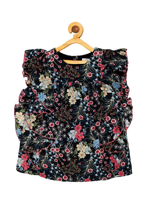 Young Birds Chiffon Fancy Sleeve Top