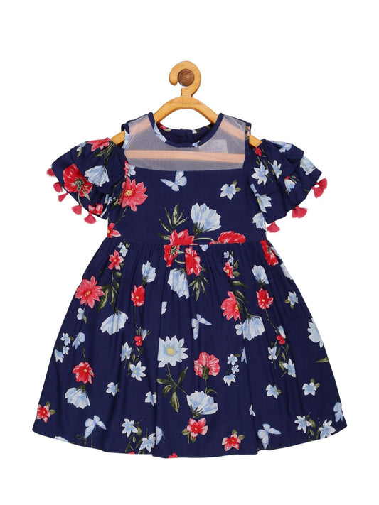 Young Birds Cold Sleeve with Tassel Dress
